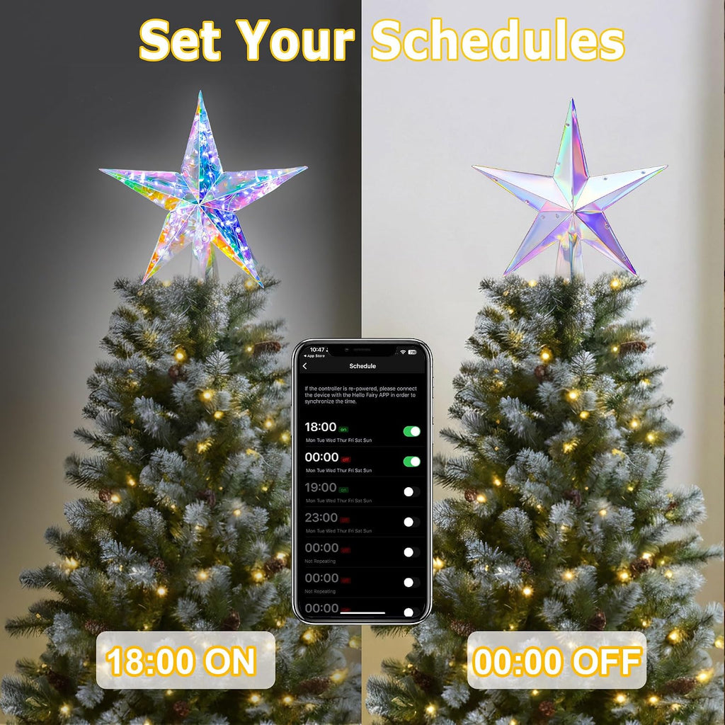 Smart Christmas Tree Topper Star, 11.8", 20 LEDs