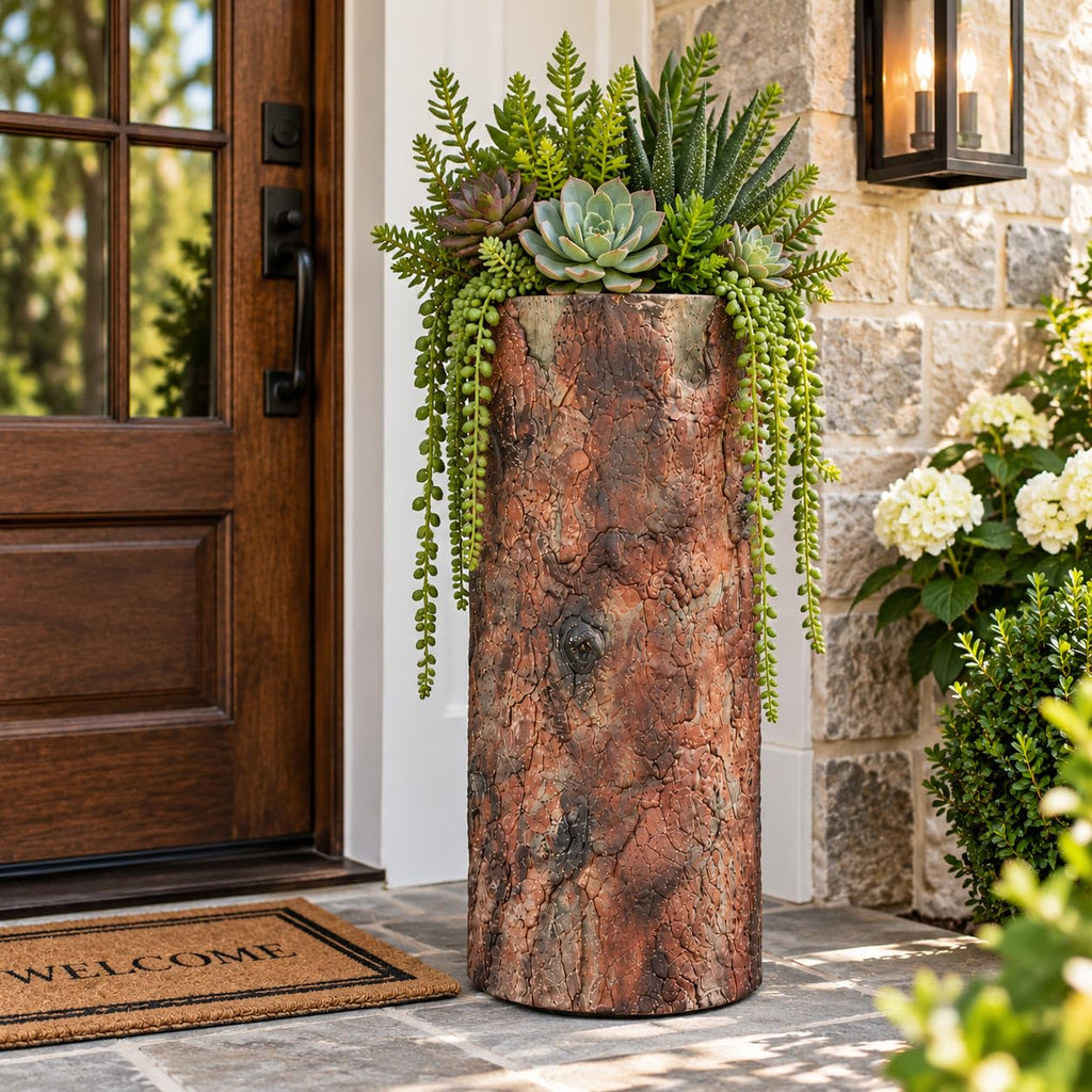 Farmhouse Porch and Patio Planter. Tall Country Vintage Plant and Flower Stand. Large Outdoor Deck and Garden Unique