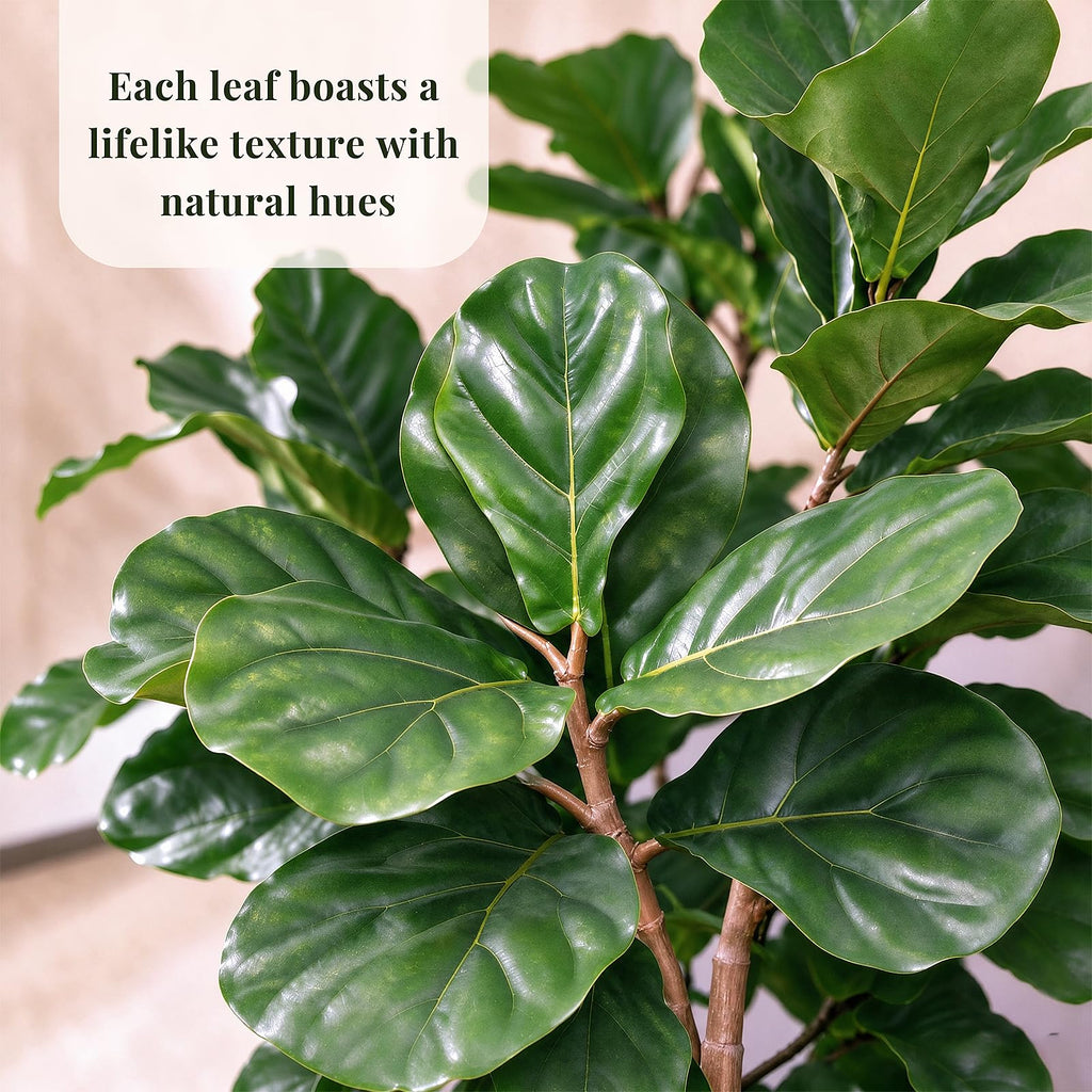 4ft Artificial Fiddle Leaf Fig Tree with White Planters