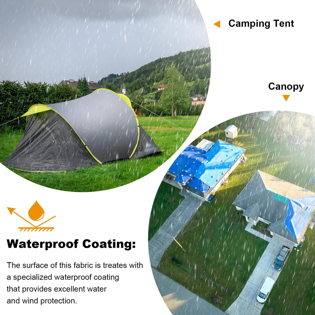 Waterproof Canvas Fabric - 58" Wide 600D Upholstery Polyester Material - Durable Indoor Outdoor Water Resistant
