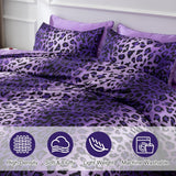 A Nice Night Leopard Printed，Satin Silky Soft Quilt Sexy Luxury Super Soft Microfiber Comforter Quilt Bedding