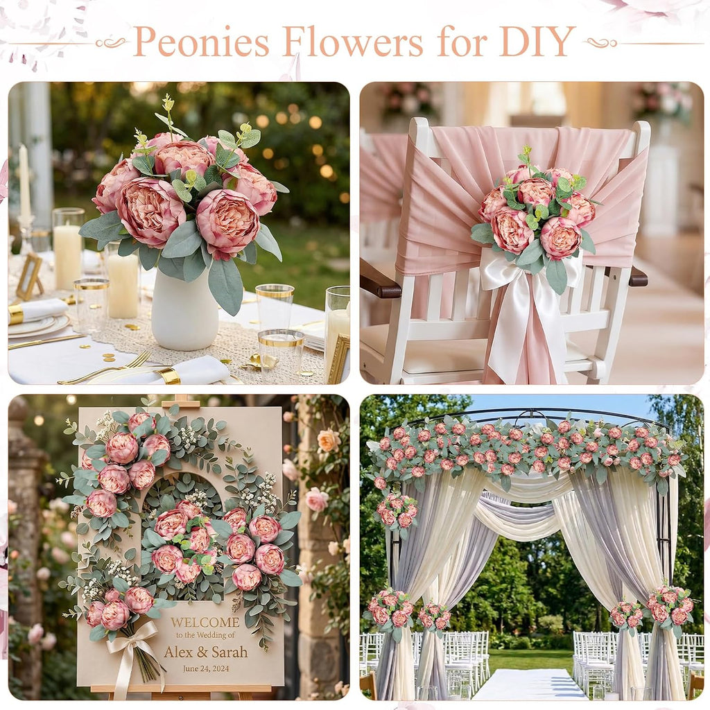 Artificial Peonies Flowers, 4'' - Dusty Pink - Set of 50