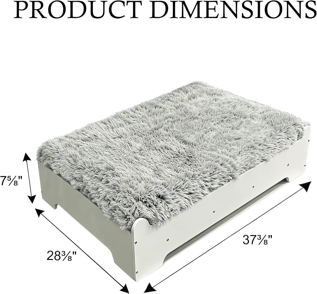 Large Size Elevated Dog Bed, White Finish Raised Dog Bed
