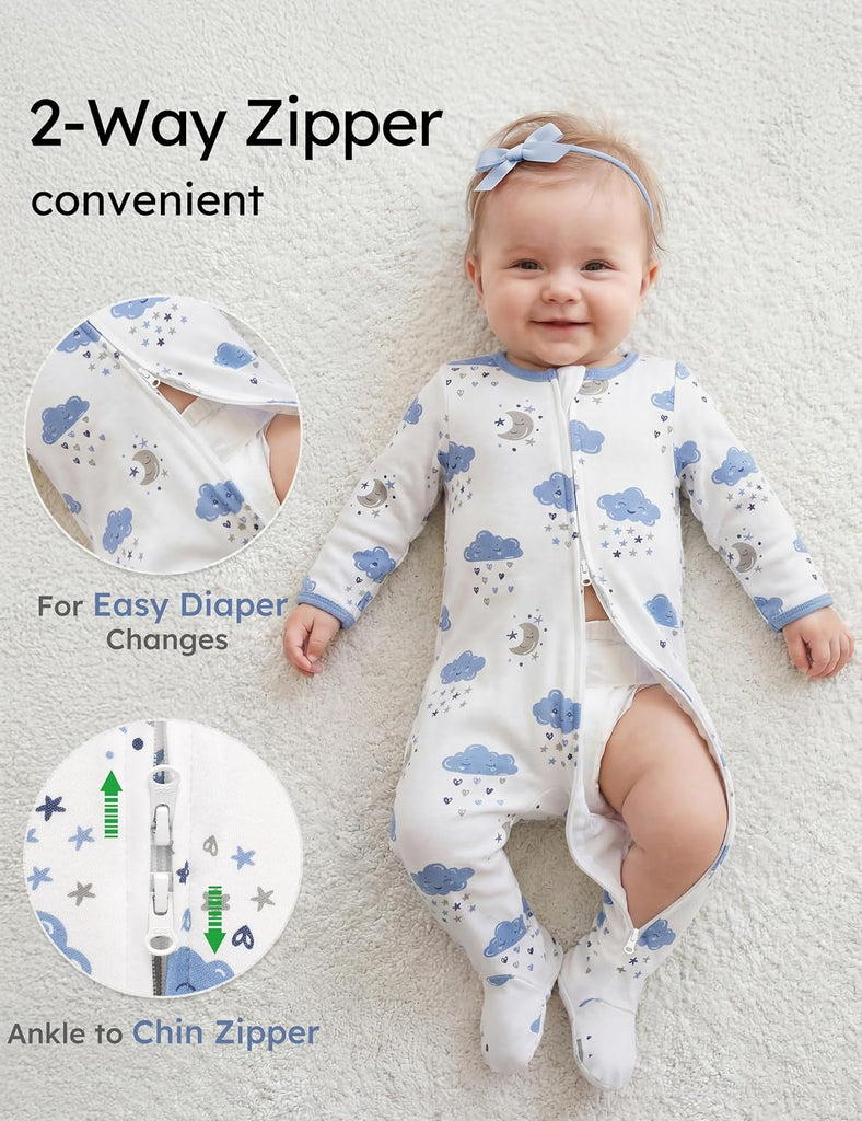 Baby Pajamas 100% Organic Cotton Sleepers Boy Girl Clothes