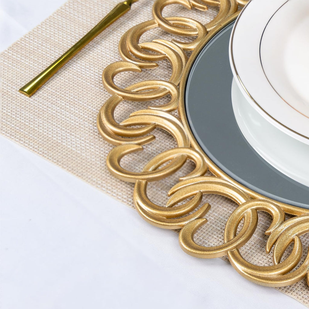 Set of 12, Mirror Charger for Dinner Plates