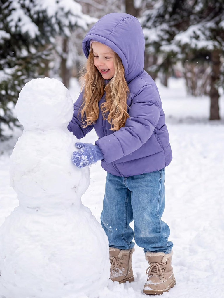 Toddler Girls Winter Midweight Puffer Jacket Hooded Warm Outwear