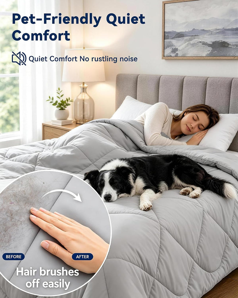 Cooling Comforter King Size Q-Max >0.48, Double-Sided Cooling Blankets for Hot Sleepers, Silky Soft Nylon Spandex