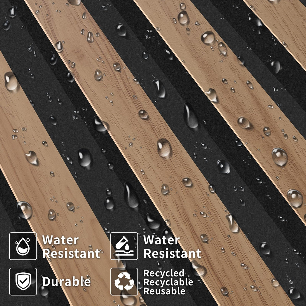 8-Pack Teak Wood Grain 3D WPC Wall Panels with Adhesive, Peel and Stick Wall Panels for Accent Wall, Covers 82.15 Sq