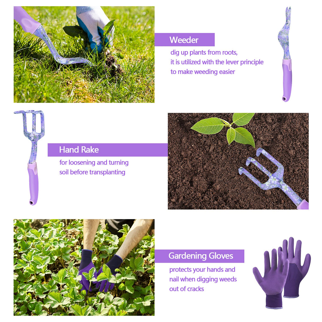 43Pcs Garden Tools Set with Basket, Floral Gardening Hand Tools, Gardening Gifts for Women and Plant Lovers, Heavy
