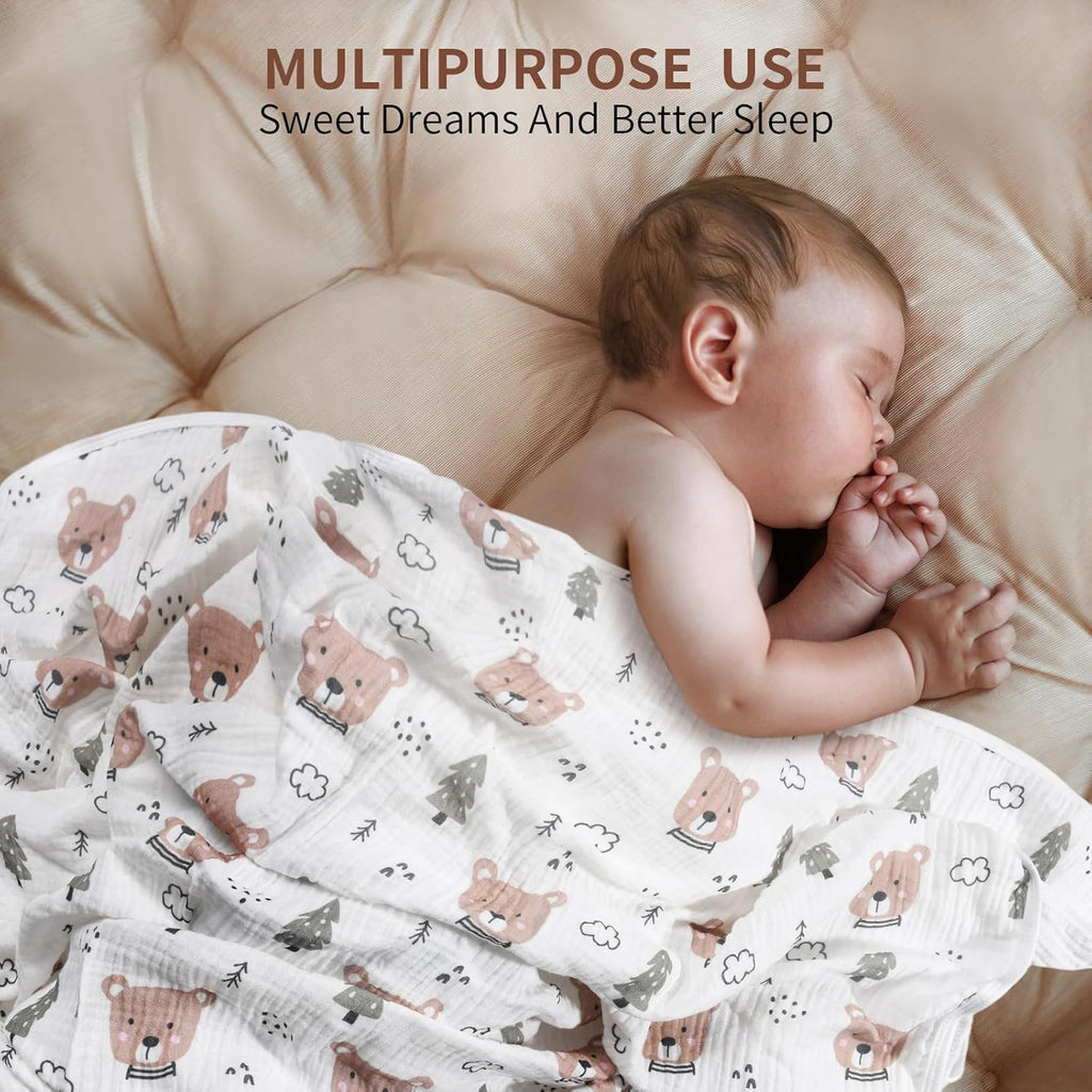 Rayon from Bamboo Swaddle Blankets for Newborn,2 Pack Breathable Soft Receiving Blanket,Large 41 x 41 inches Swaddle