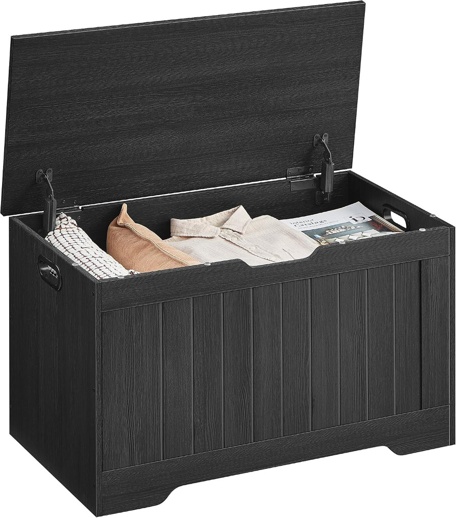 Storage Chest, 29.9 Inches Width Storage Bench, Entryway Bench with 2 Safety Hinges, Shoe Bench, Farmhouse Style