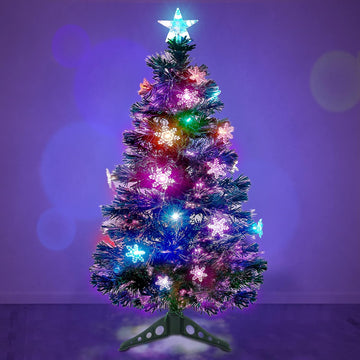 3 FT Fiber Optic Christmas Tree with Lights Artificial Xmas Trees