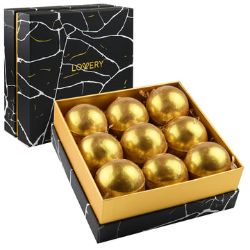 Birthday Gifts, 24K Gold Bath Bombs Set, Deluxe Marble Bath Bomb Gift Set, 9 Bath Bombs for Women & Men, Perfect for