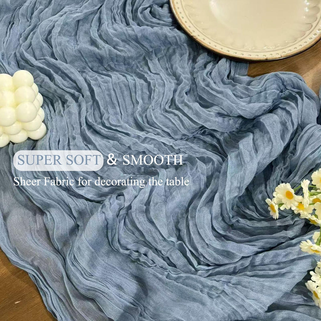 20Pack Dusty Blue Cheesecloth Table Runner 10Ft Gauze Table Runner