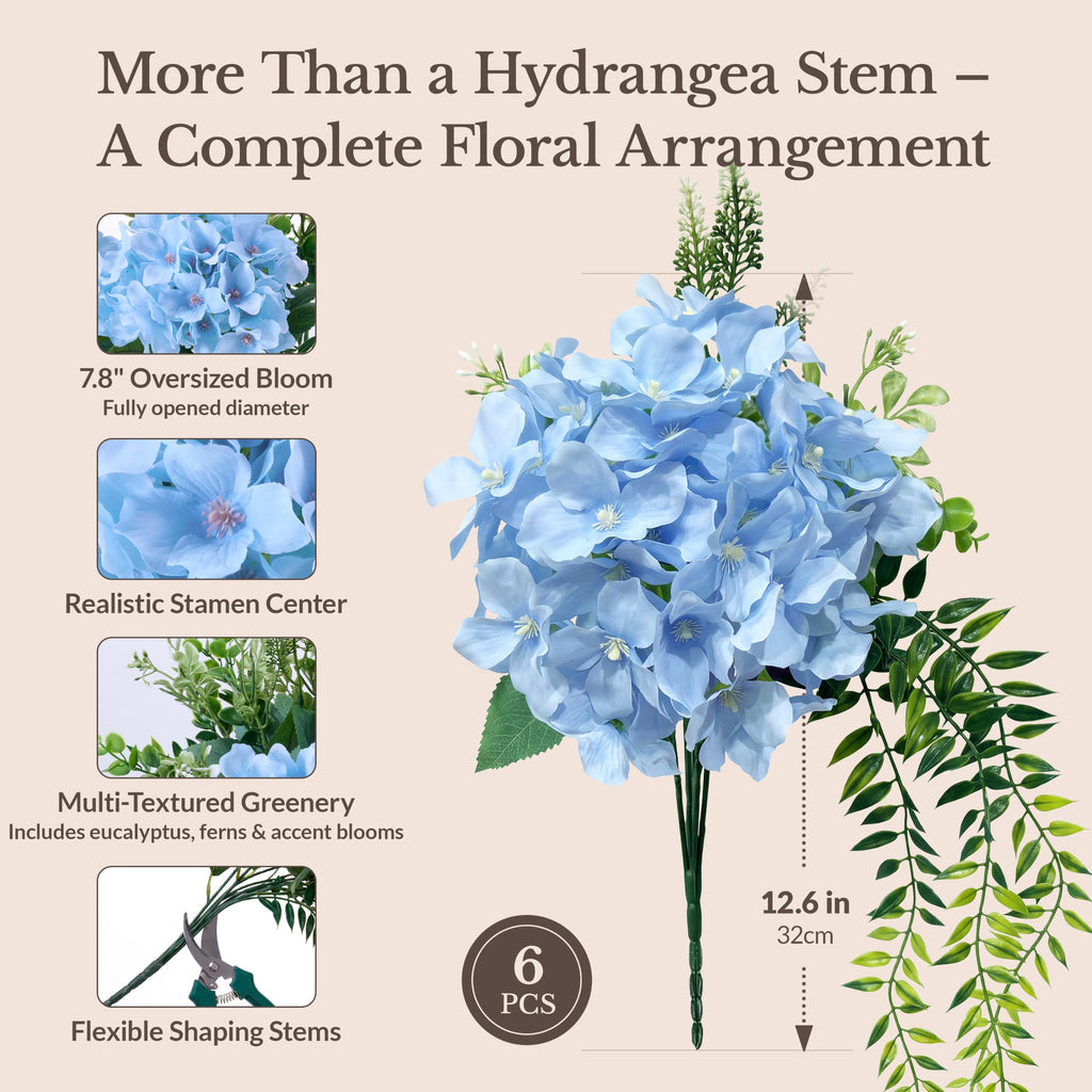 Pre-Arranged Blue Artificial with Greenery, UV Resistant
