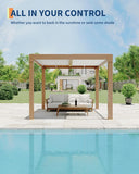 GarveeLife Louvered Pergola 10 ft x10', Outdoor Pergola with Adjustable Louvered Roof, Reinforced Aluminum Frame