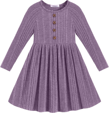 Toddler Girls Sweater Long Sleeve Knit Fall Winter Dresses
