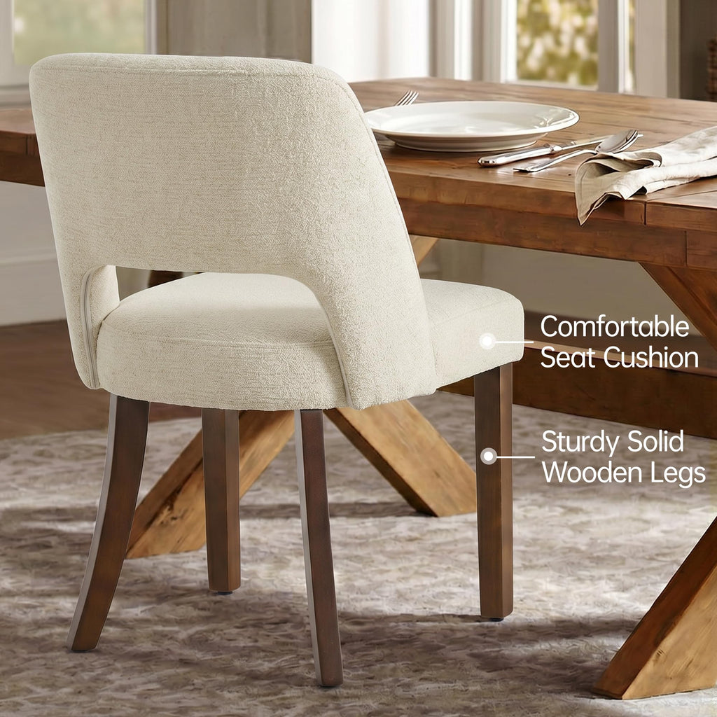 Wooden Set of 4, Fabric Upholstered Dining Room Chairs