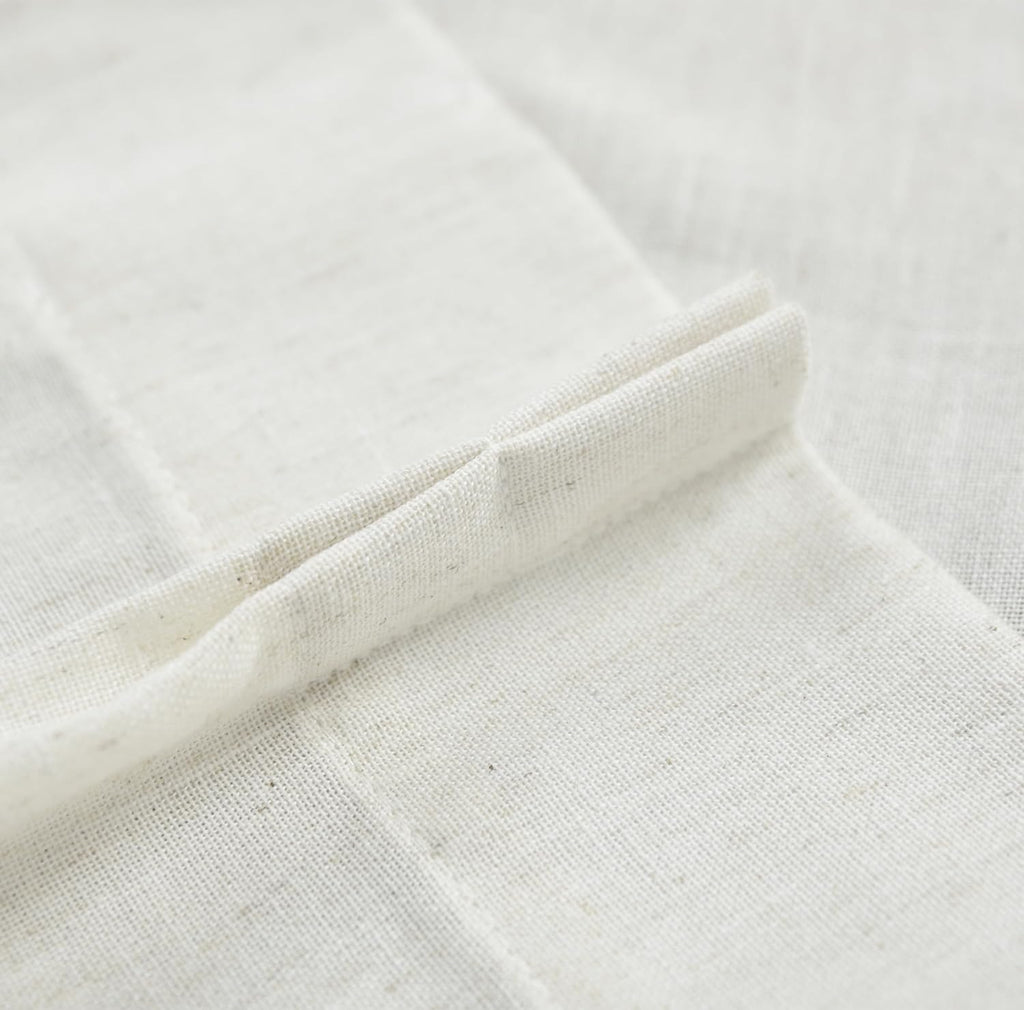 Pinch Pleat Cafe Curtains 24 Inch Length for Kitchen Window Over Sink, Cream Linen Light Filtering Sheer Farmhouse