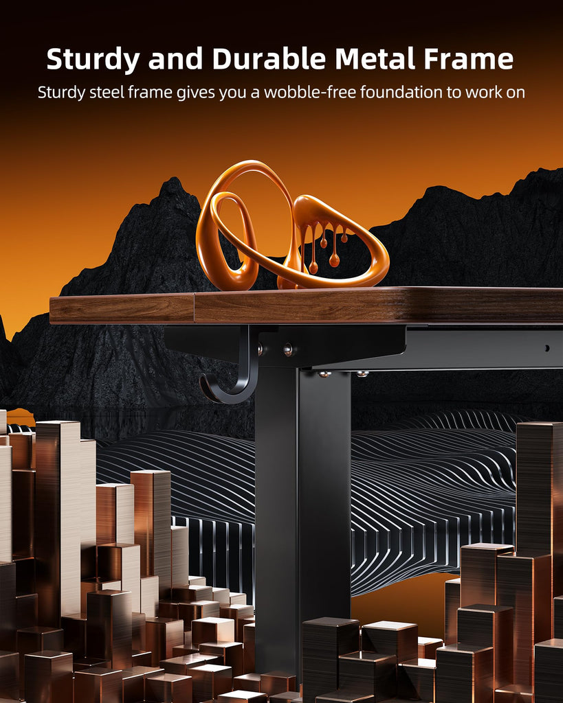 Electric Standing Desk, Adjustable Height Stand up Desk, 55 * 24 Inches Sit Stand Home Office Table with Splice