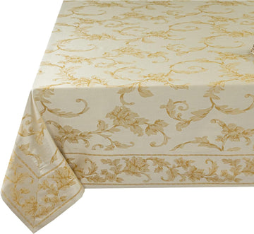 Harmony Scroll Woven Damask Fabric Tablecloth, Everyday, Parties, Special Occasions, Weddings and Ho