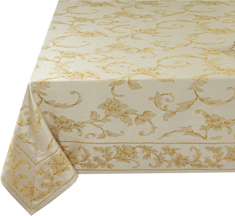 Harmony Scroll Woven Damask Fabric Tablecloth, Everyday, Parties, Special Occasions, Weddings and Ho