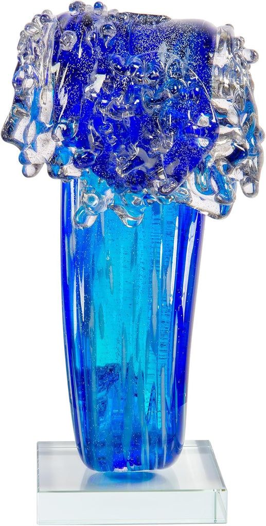 AS15206 Pacific Wave Art Glass Sculpture, Blue