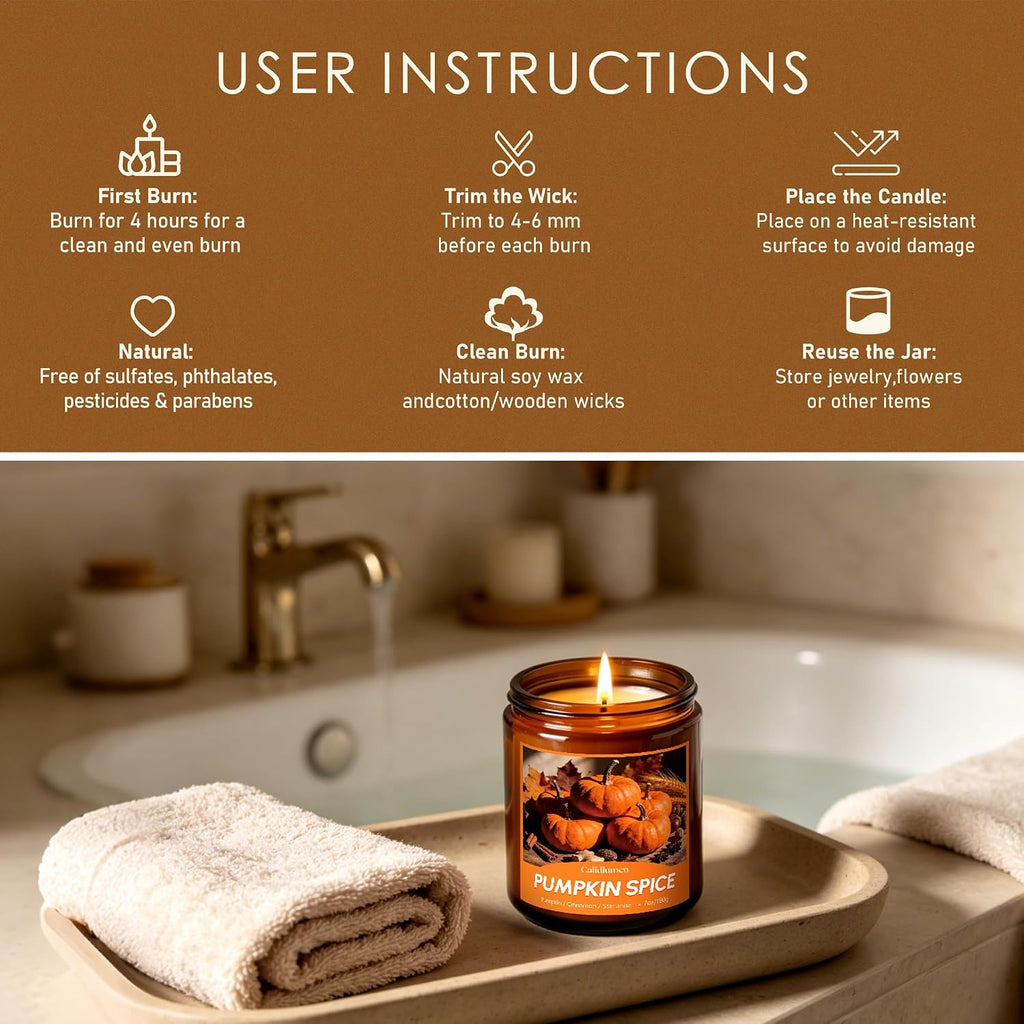 Fall Scented Candles - Soy Wax Candle, 42 oz - Set of 42