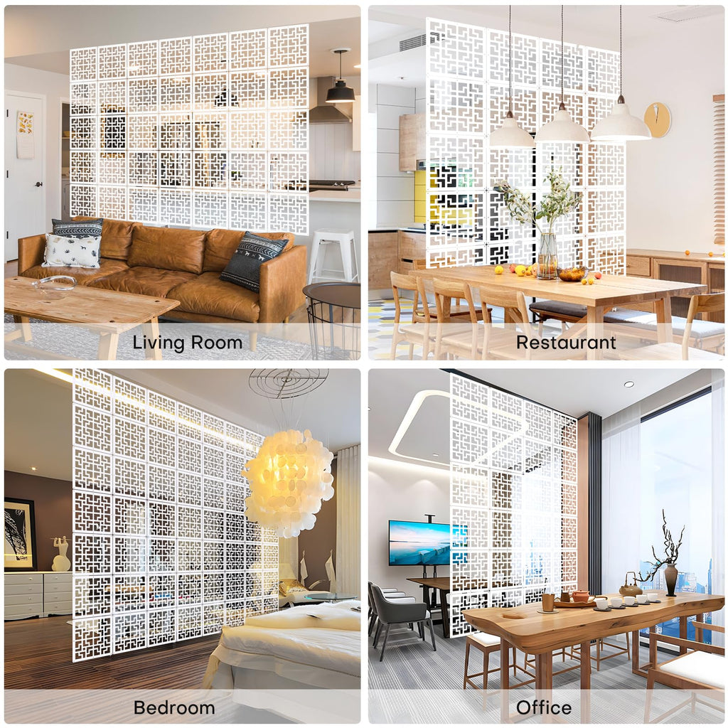Hanging Room Divider Panels, 36 PCS White