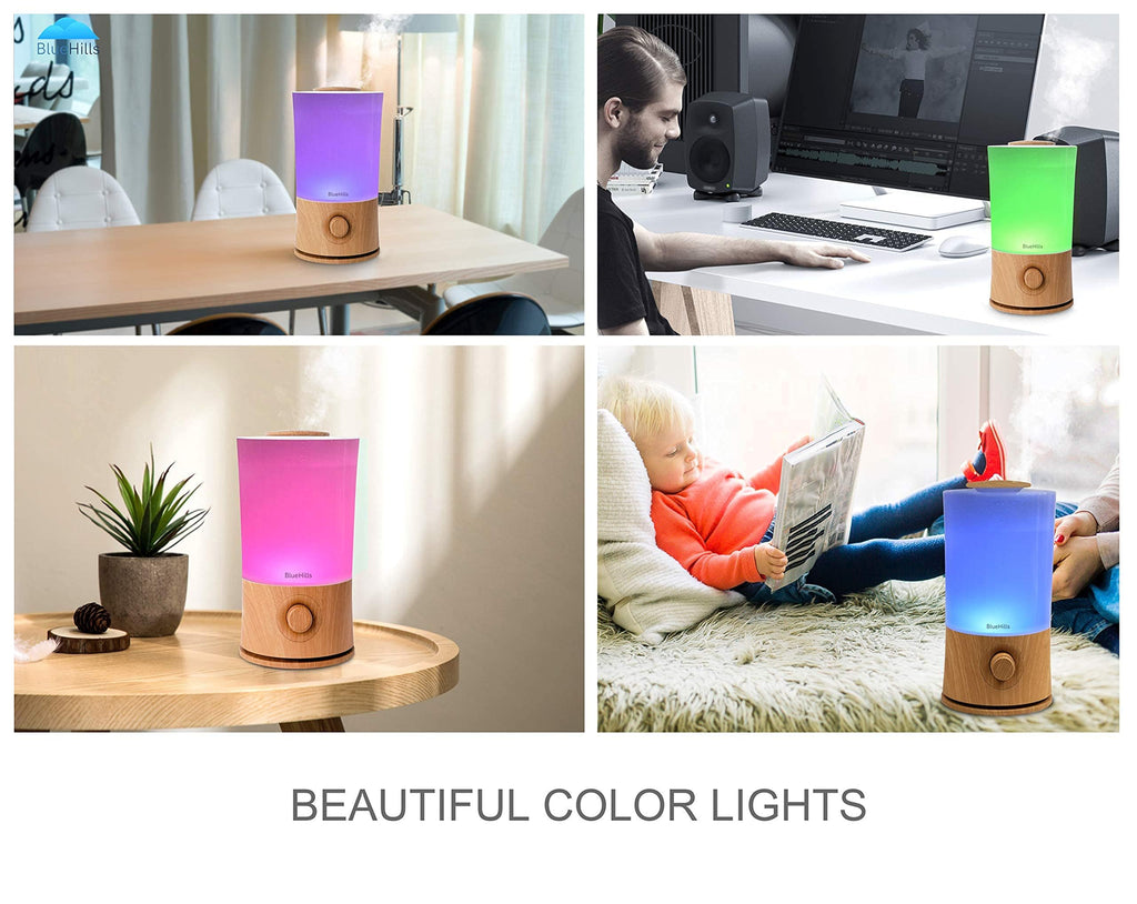 Premium 2000 ML XL Large Essential Oil Diffuser Light Wood Grain
