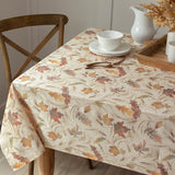 Autumn Jacquard Printed Fabric Tablecloth for Fall, Harvest, and Thanksgiving Table Cloth (Natures L