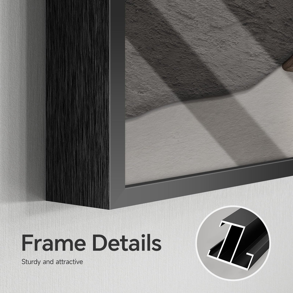 Horizontal Framed Abstract Brown Tan Wall Art, 56x28 Inch