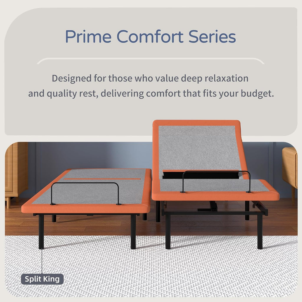 Split King Adjustable Bed Frame with Lumbar Support Smart App - Set of 27