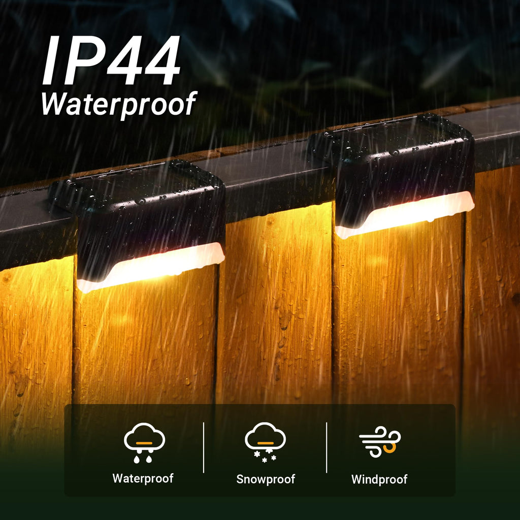 Solar Deck Lights, Solar Step Lights Waterproof, 12 Pack Warm White