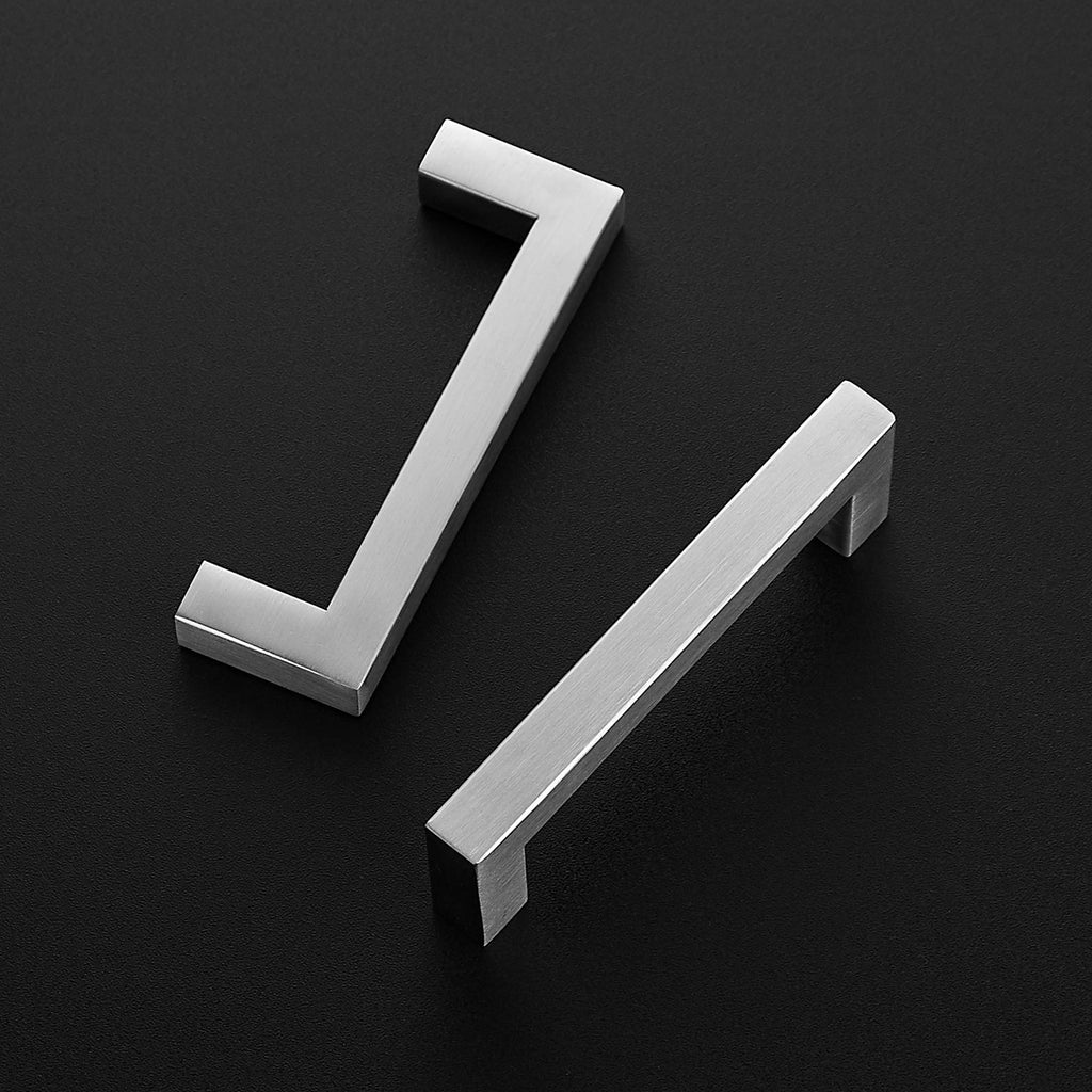 Brushed Nickel Square Cabinet Handles & Pulls 3-3/4 Inch 20 Pack