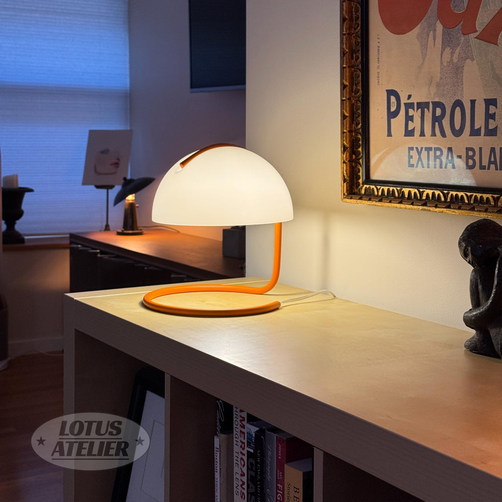 Orange Bauhaus Light | Retro Mushroom Table Lamp for Room Aesthetic Modern Lighting | Mid Century Modern | Living