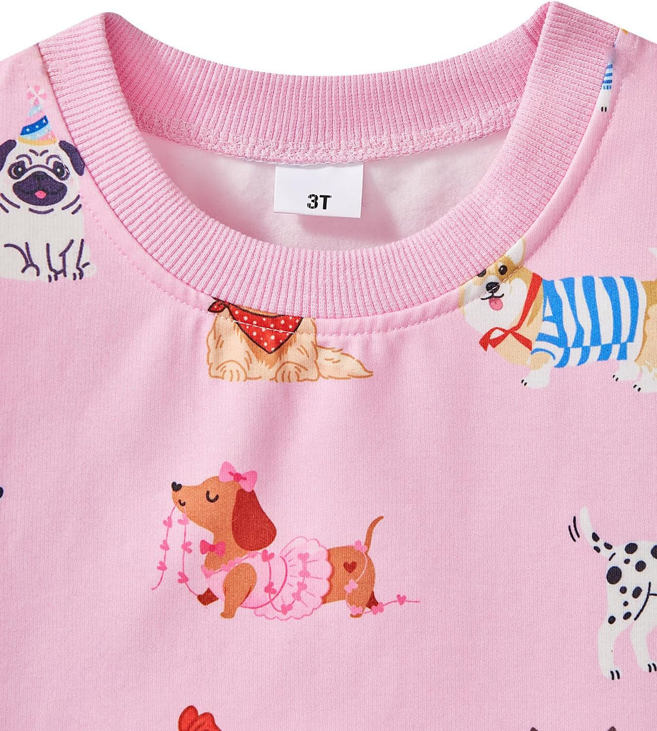 Little Girls Sweatshirts Cotton Long Sleeve Crewneck Pullover Toddler Kids Winter Warm Shirt Sweater Tops