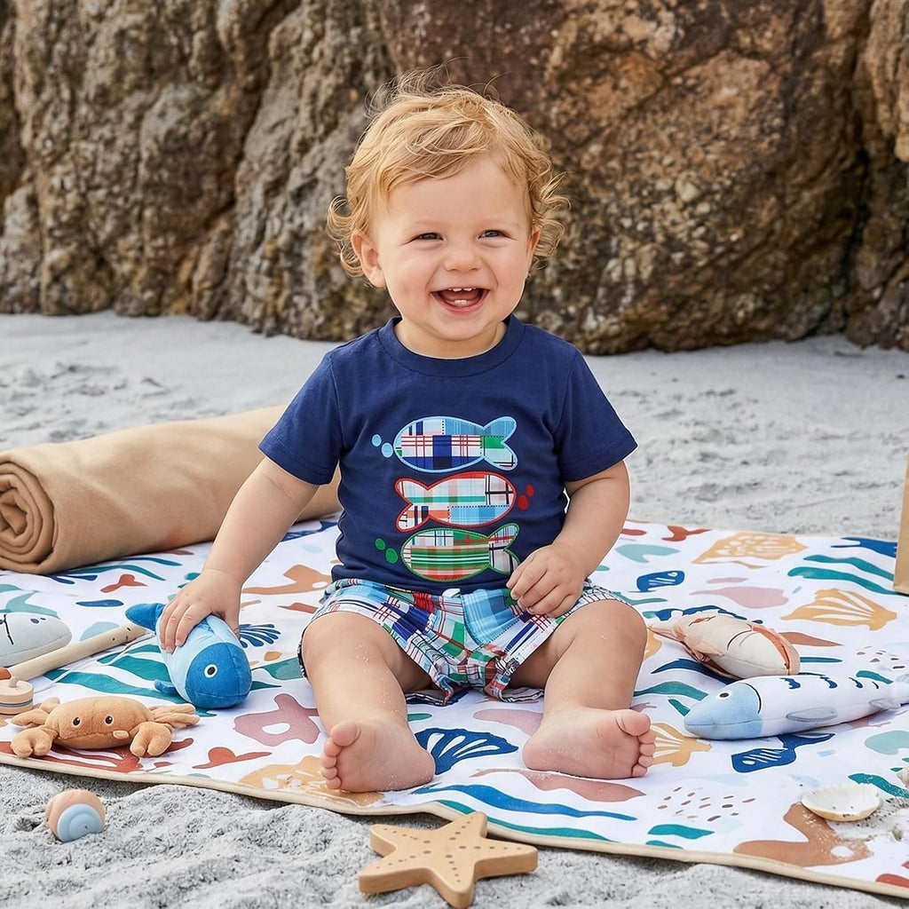 Toddler Baby Boy Clothes 12 18 Boys Summer Outfit T-Shirt Plaid Shorts Infant Beach Outfits Set