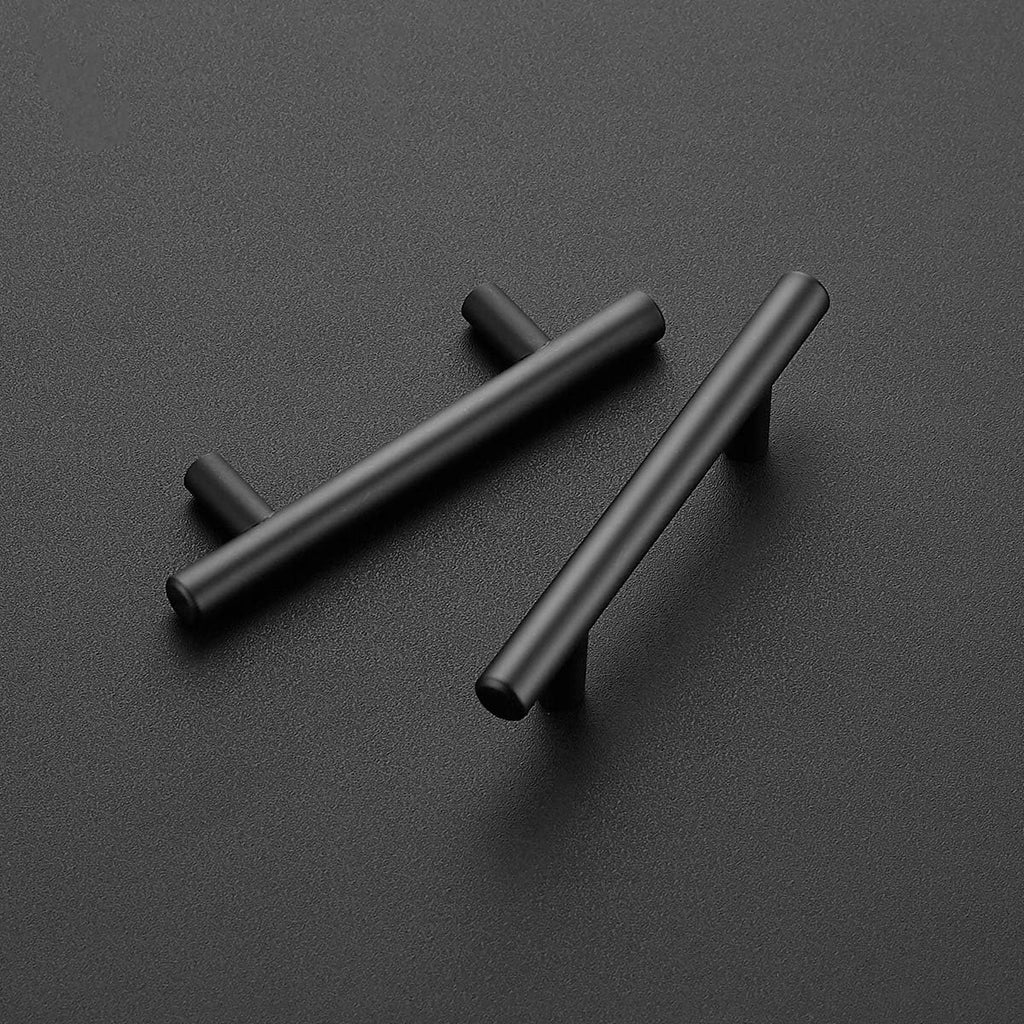 24 Pack | 5 Inch Cabinet Pulls Matte Black Stainless Steel Kitchen Drawer Pulls Cabinet Handles 5InchLength, 3Inch Hole