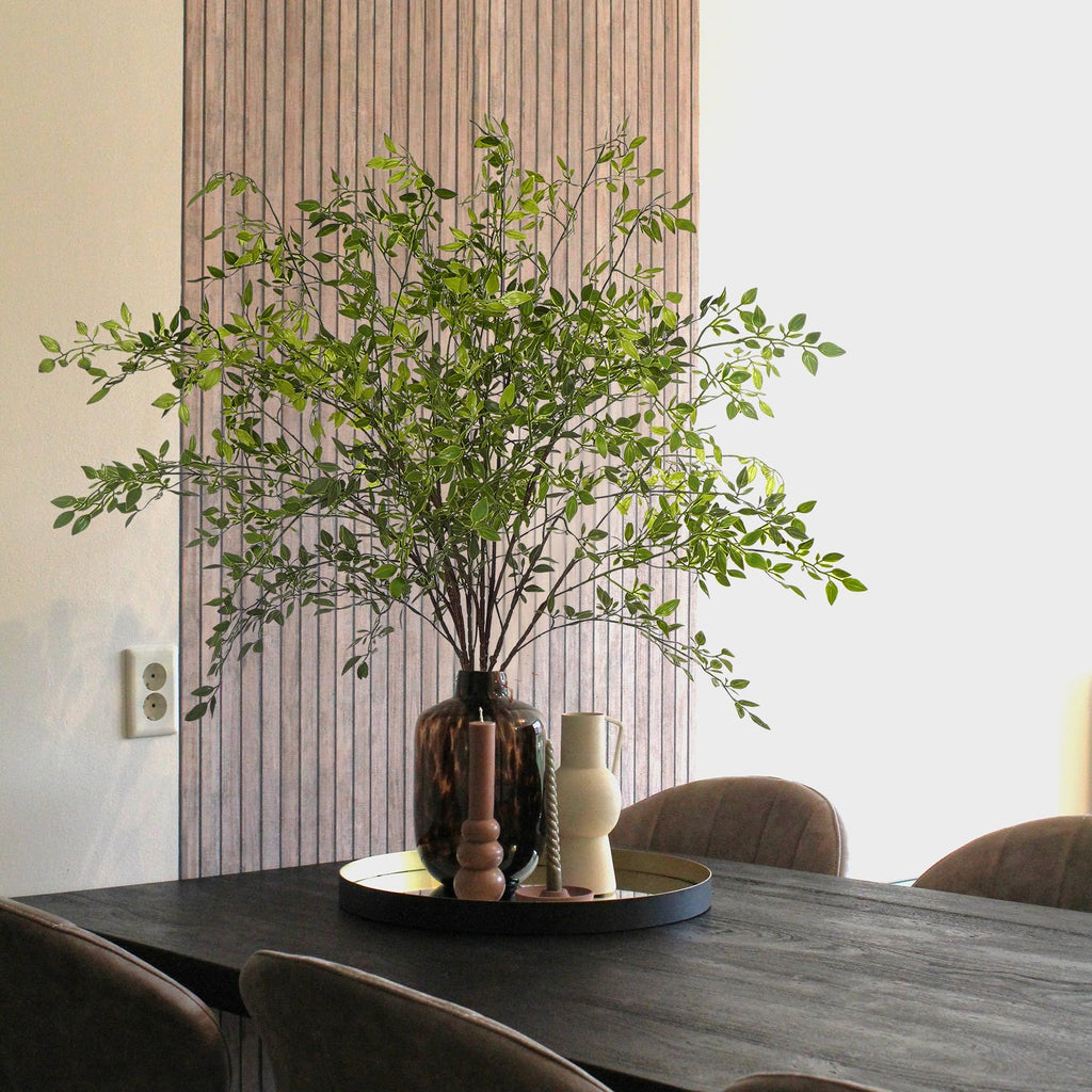 Fake Plants Eucalyptus Stems, Plastics Ficus Stems for Vase Artificial Plants, Greenery Stems Branches for Vase Faux