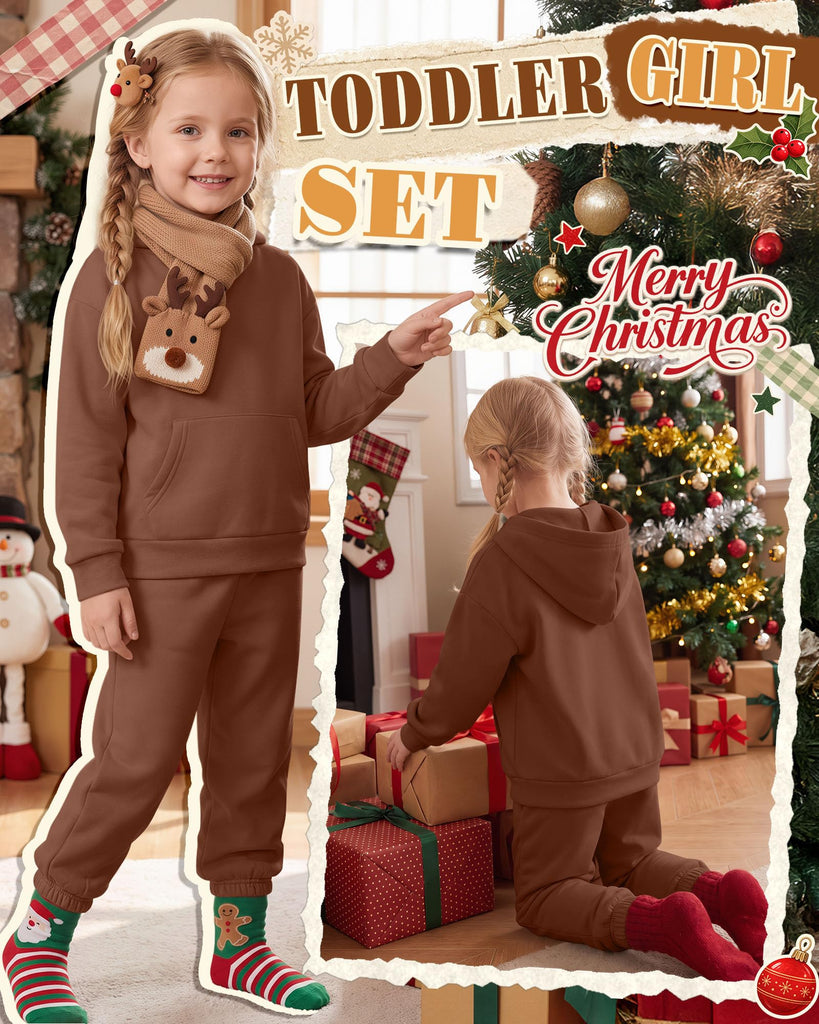 Toddler Girl Boy Outfits Sweatsuit Fall Set Brown