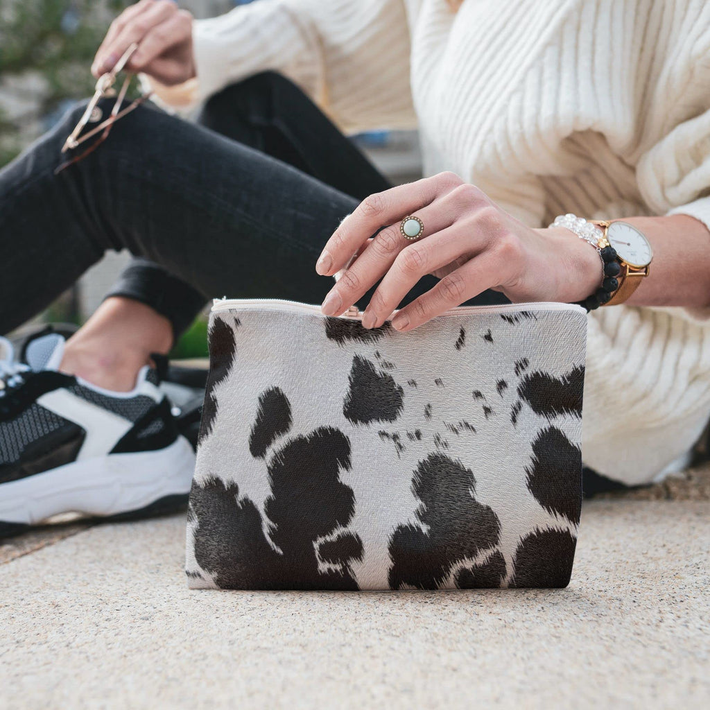 Cow Print Vinyl, Smooth Textured Animal Hide Pattern Faux Leather, Embossed Upholstery Craft and DIY Pleather