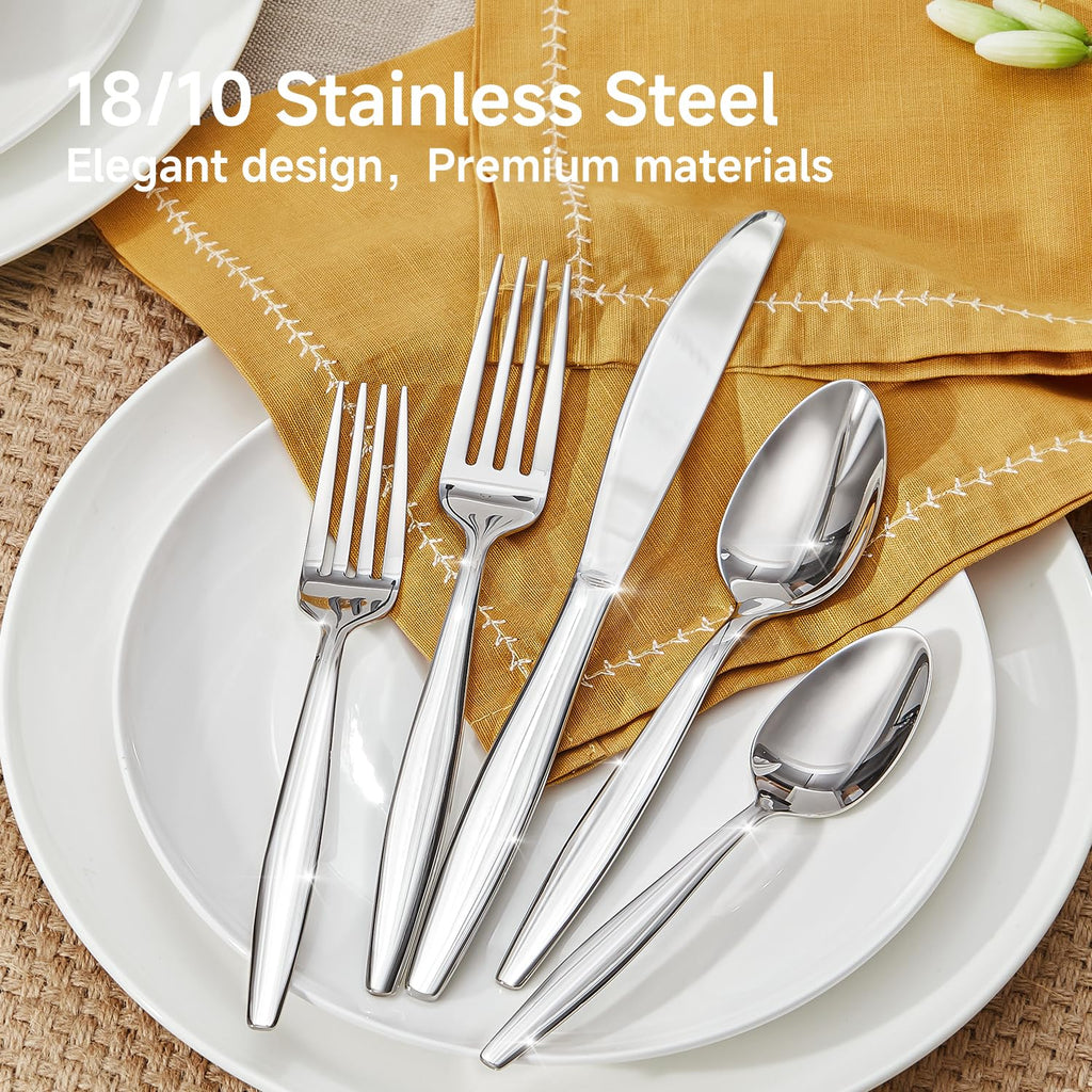 18/10 Stainless Steel Silverware Set for 8,40 Piece Flatware Set