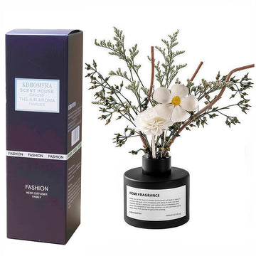 Reed Diffuser Set with Dried Flowers, 3.38fl.oz Fragrance Diffuser with Sticks, Scented Sticks Aroma Diffuser, Home &