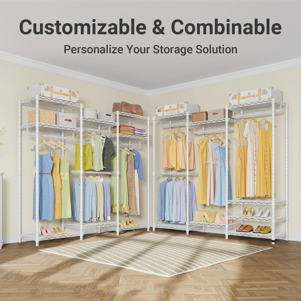 V5 Medium Freestanding Clothes Rack, Modular Closet System, White