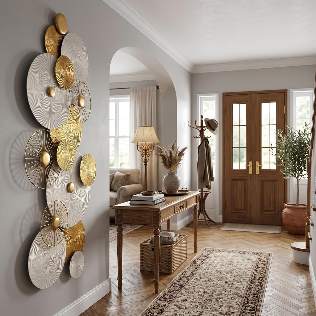 55x24in Large Metal Wall Art Decor,3D Disc Design