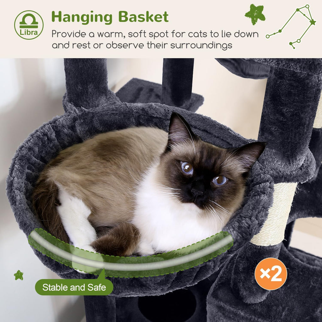 Heavy Duty Cat Tree for 20lbs Large Adult Cats, Dark Grey