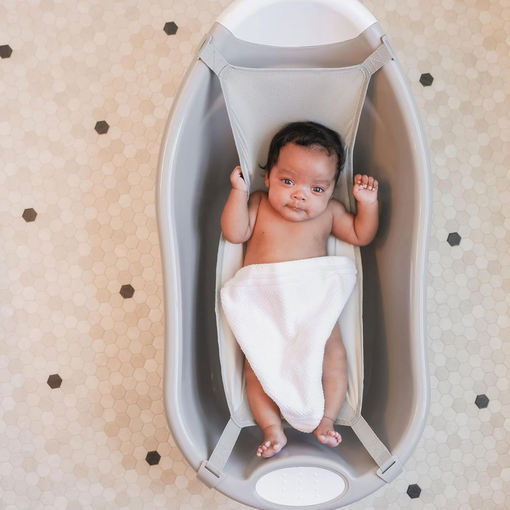 Baby Basics Infant Bath Tub with Air Mesh Sling, Adjustable Baby Bathtub for Newborn to Toddler, Baby Bath Seat