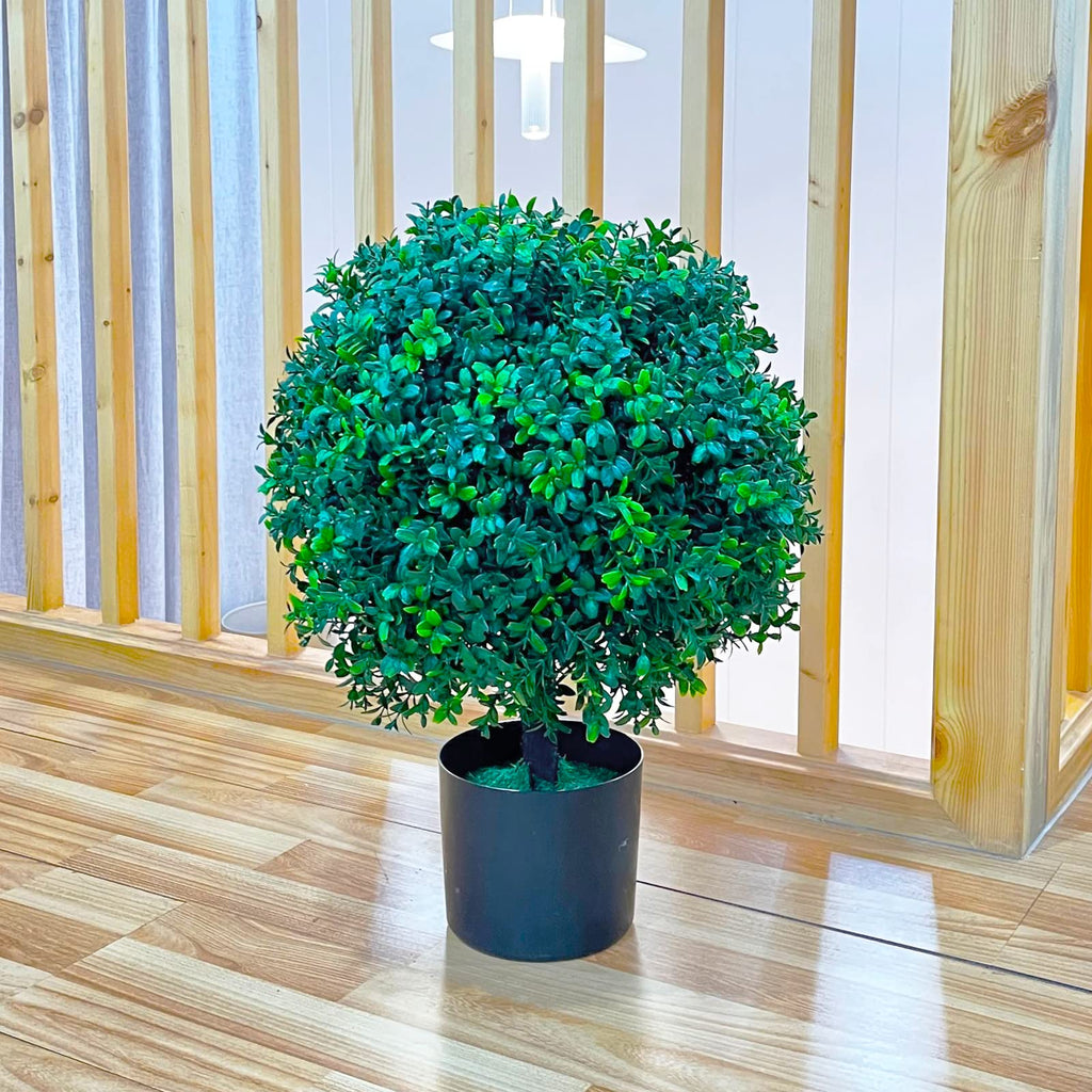 21.6" Tall Artificial Boxwood Topiary Ball Tree Set of 2