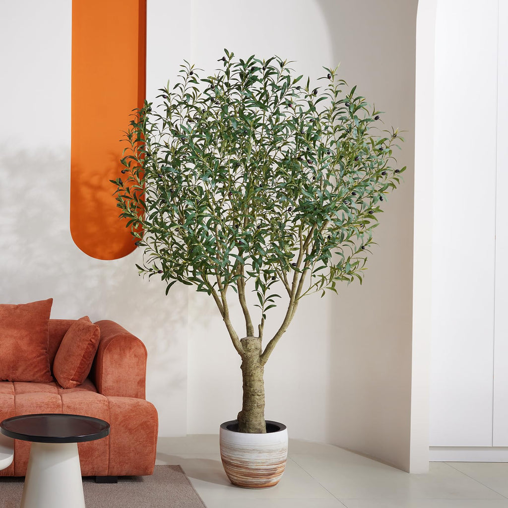 7FT UV-Resistant Artificial Olive Tree with Thick Trunk